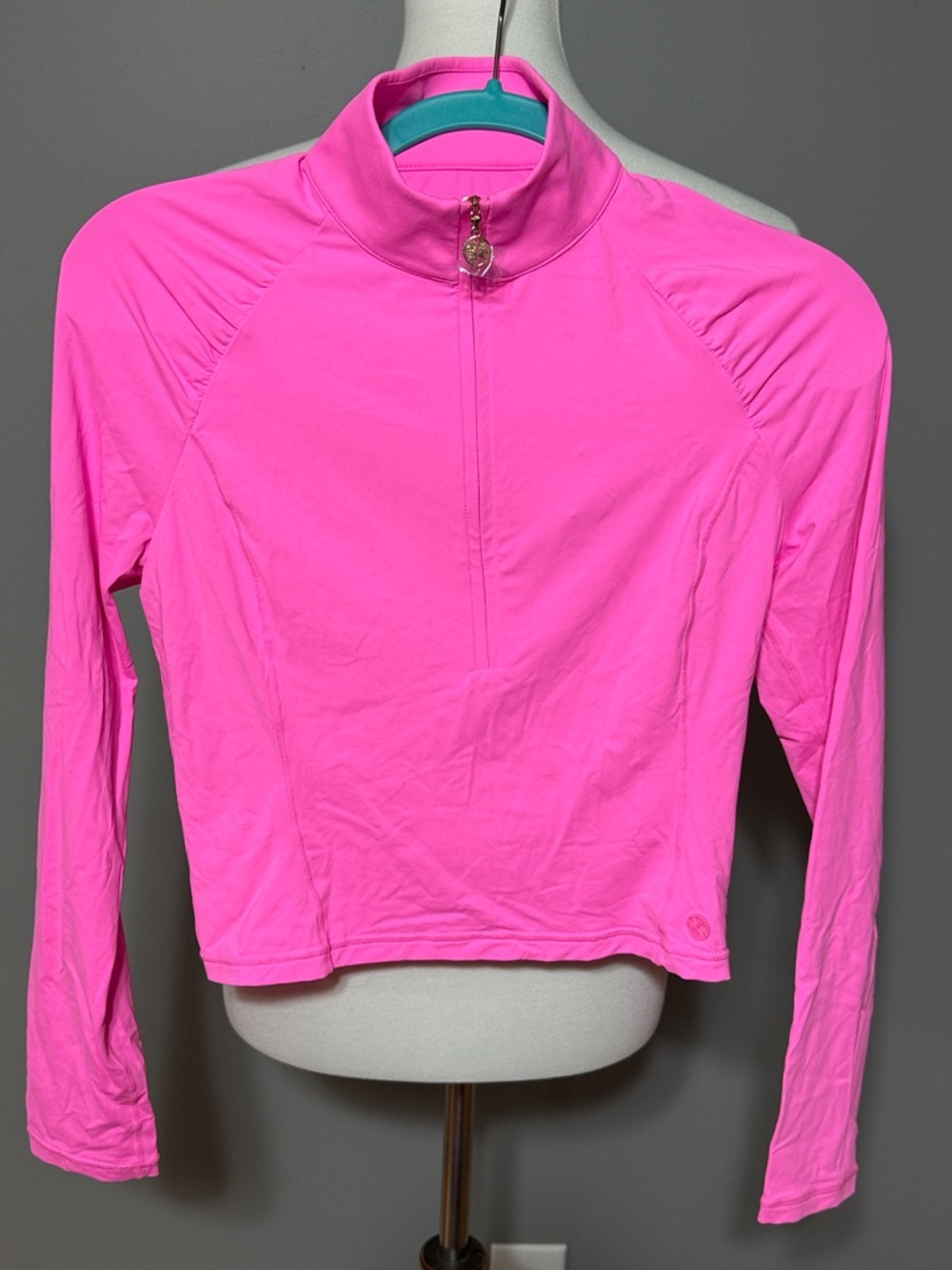 NWT Lilly Pulitzer Hot Pink Justine Drop Half-Zip Athletic Top - M